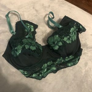 Adore me green floral lace bra
